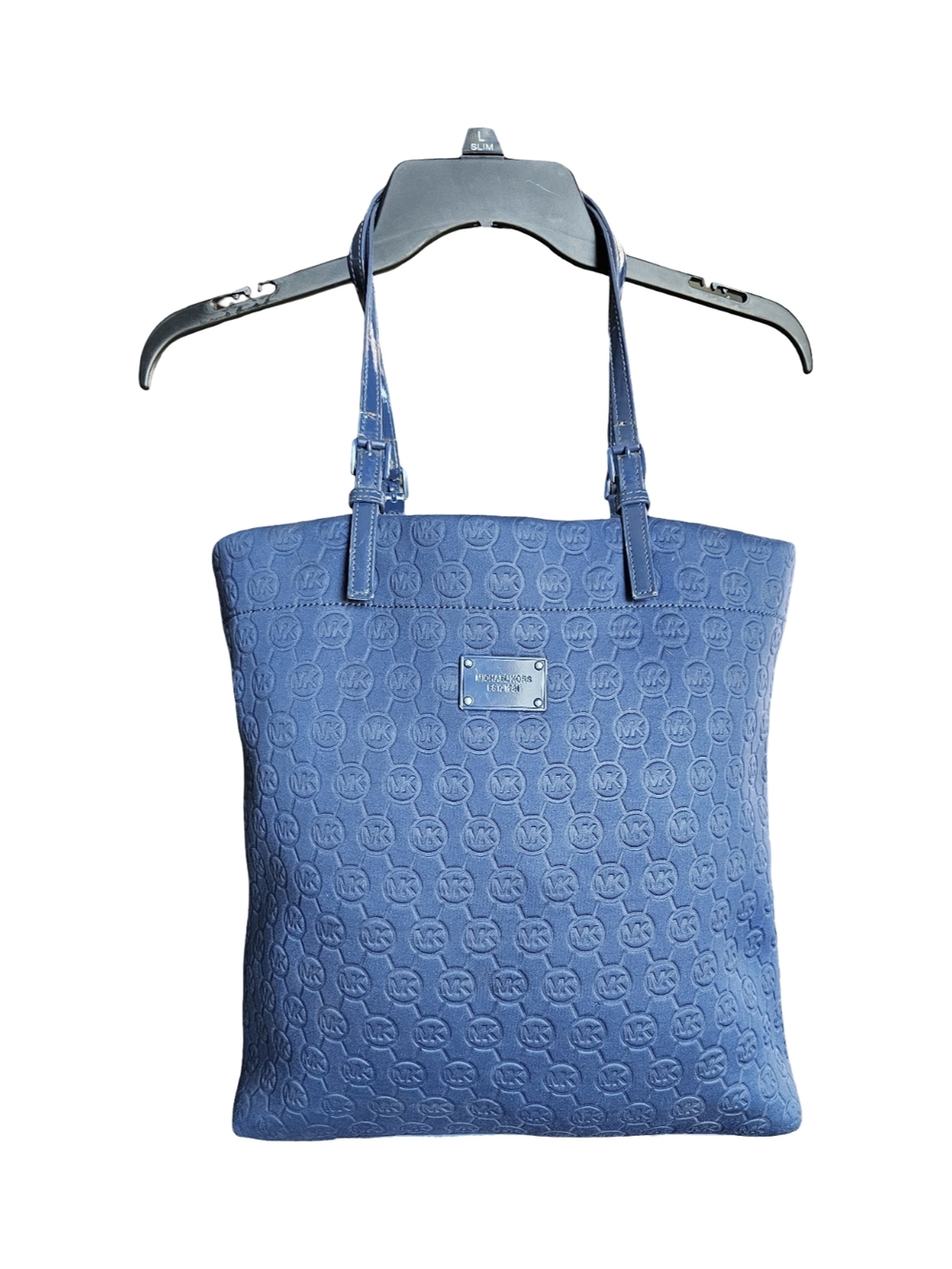 Michael Kors Blue Embossed Logo Tote Bag